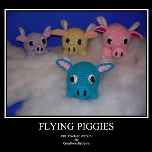 Flying Piggies PDF Crochet Pattern- By CreationsByGems