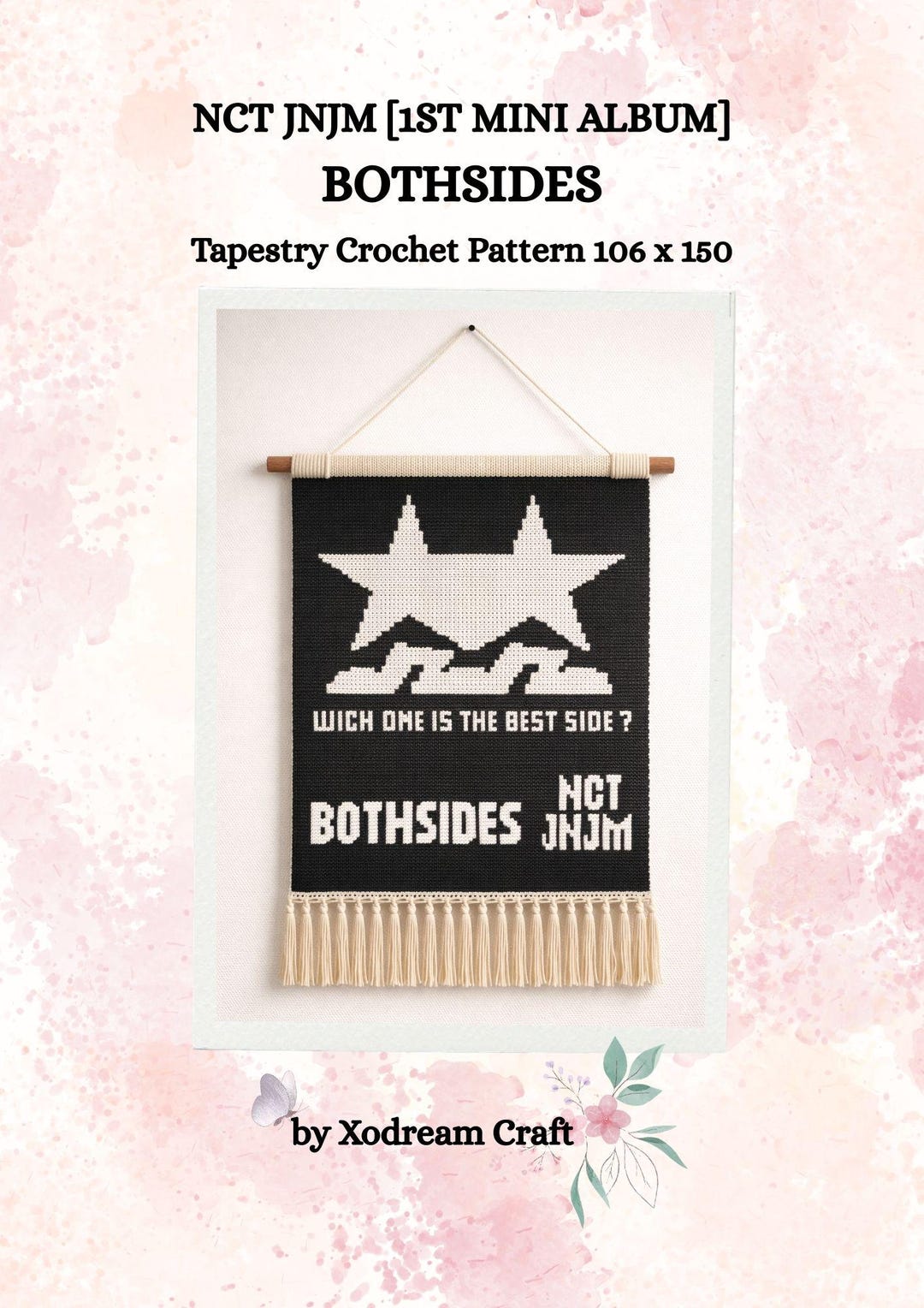 Nct Pattern NCT JNJM Both Sides Kpop Inspired Tapestry Crochet Pattern PDF Digital ...