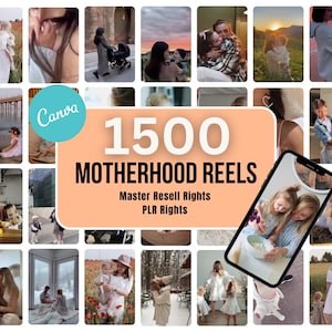 1500 Viral Faceless Reels for Mums | Editable Canva Templates | SAHM Instagram Content | Motherhood Reels | Digital Download
