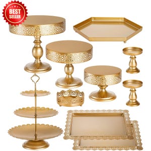 Gold Cake Stand Set - Elegant Dessert Display for Wedding, Party