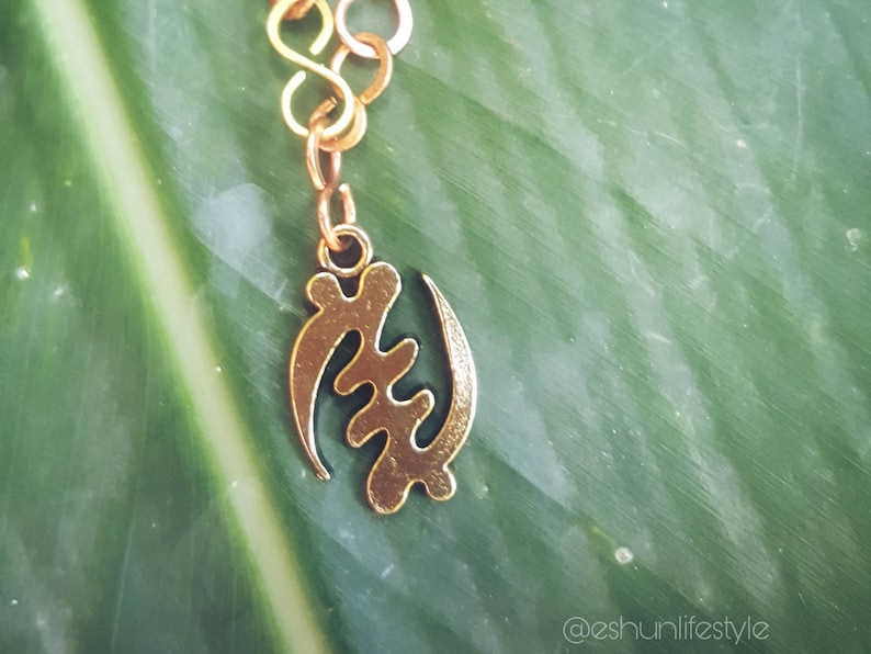 Gye Nyame Necklace None but God, Adinkra Symbols, Brass, Akan, Ghana, African, Empowerment, Self Love, Culture Jewelry image 2