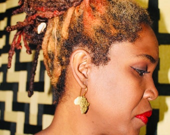 Alkebulan Earrings ||  Brass, Khemet, Afrika, Healing, Afrikan , Empowerment, Self Love, Culture Jewelry