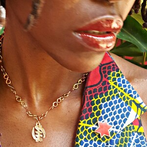 Gye Nyame Necklace None but God, Adinkra Symbols, Brass, Akan, Ghana, African, Empowerment, Self Love, Culture Jewelry image 3