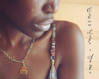 Duafe Necklace || Feminine Beauty, Adinkra Symbols,  Brass, Akan, Ghana, African, Empowerment, Self Love, Culture Jewelry