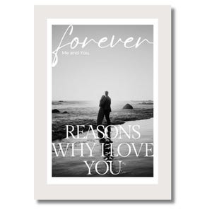 Plantilla imprimible "Por qué te amo" - Tarjeta editable de Canva - Regalo de aniversario - Descarga digital de San Valentín