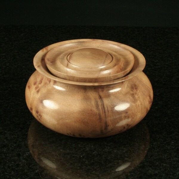 Camphor Burl Lidded Vessel CAB-0004