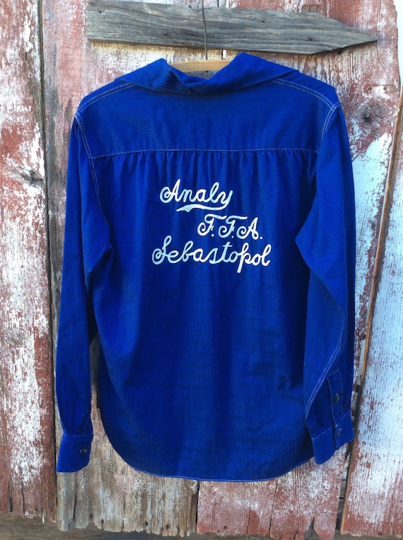 1930s - 1940s Chain Stitch Pullover Work Shirt Loo