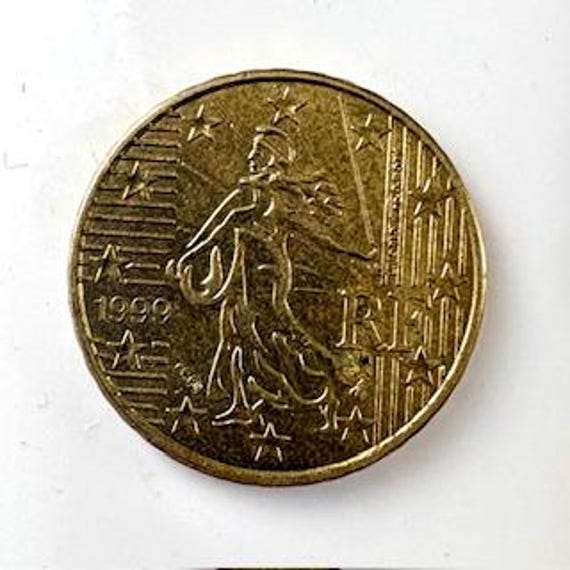 希少なユーロ硬貨 10 セント フランス 1999 年、「種まき人」。 - Etsy