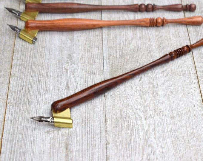 Wood Oblique Calligraphy Pen (One in Choice of Colors)