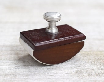 Ink Blotter with Extra Blotting Cloths // Wood and Metal Rocking Blotter
