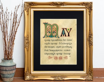 Traditional Irish Blessing Fine Art Print, May Your Troubles Be Less and Your Blessings Be More