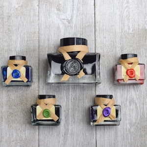 Set of 5 Calligraphy Inks for Quills and Dip Pens, Writing Ink Gift Set