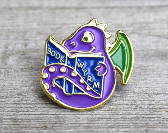 Leseratte Emaille Pin Pin Geschenk für Leser // Leseratte