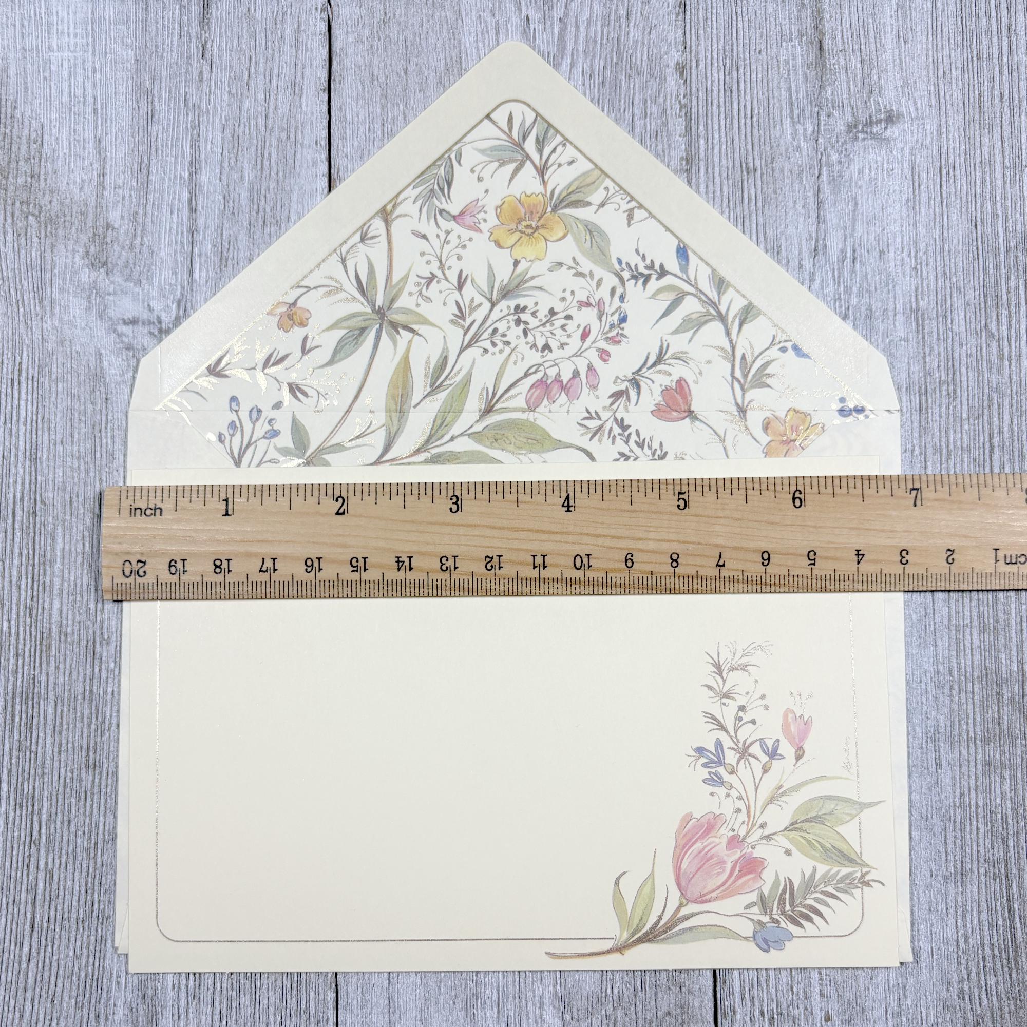 Delicate Floral Note Cards Matching Envelopes Set of 10 Kartos ...