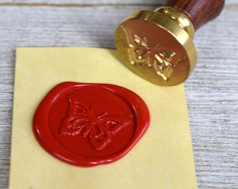 Butterfly Wax Seal Stamp // Winged Insect Brass Stamp for Crafting and Invitations