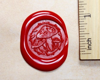 Tampon de cire champignon / / Tampon en laiton Cottage Core Fungus Amanita