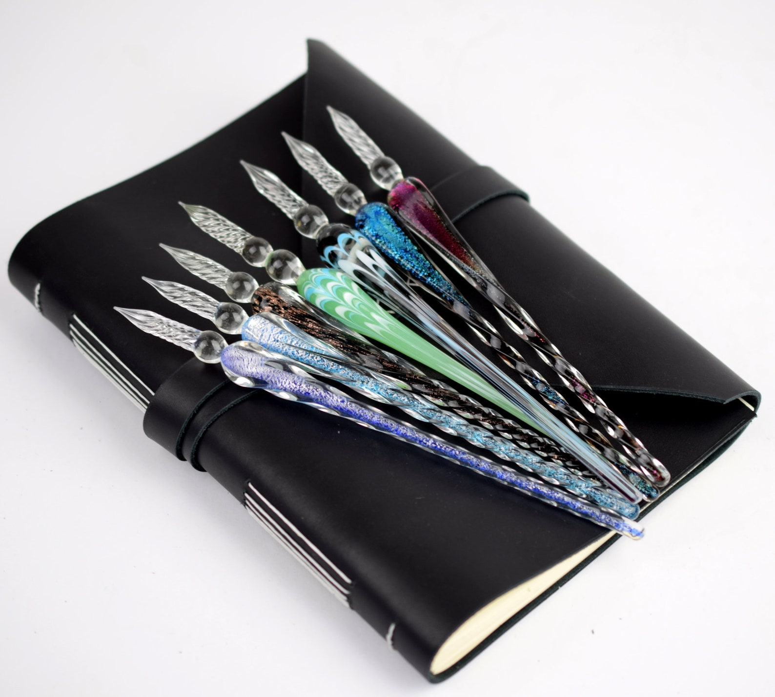 Murano Glass Dip Pen Set With Inkwell and Pen Rest one Pen Etsy