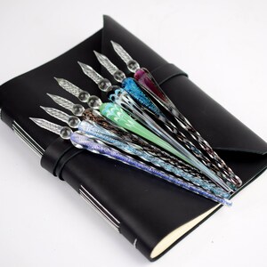 Murano Glass Dip Pen Set with Inkwell and Pen Rest One Pen, Choice of Colors image 8