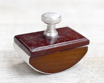 Ink Blotter with Extra Blotting Cloths // Wood and Metal Rocking Blotter