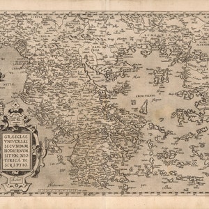 Historische Karte von Griechenland, Griechische Inseln, 16th Century, Fine Art Reproduktion MP033