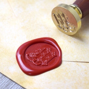 Alphabet Letter Wax Seal Stamp // Medieval Gothic Initial Monogram Brass Stamp