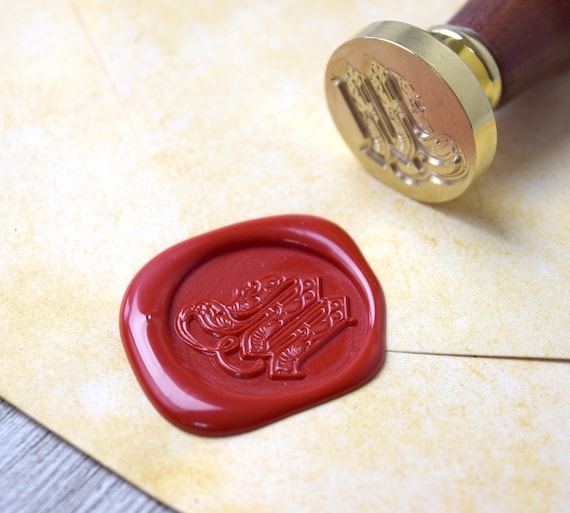 E-Z 1 Letter Monogram Maker Custom Wax Seal Stamp with Rosewood