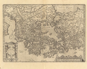 ギリシャの古地図、地中海、16 世紀、美術複製 MP034 - Etsy 日本