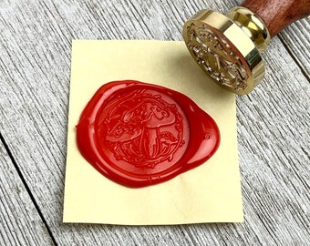 Mushroom Wax Seal Stamp // Cottage Core Fungus Brass Stamp Amanita