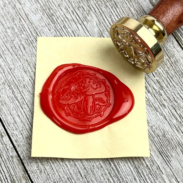 Mushroom Wax Seal Stamp // Cottage Core Fungus Brass Stamp Amanita