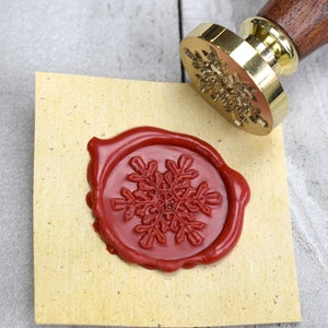 Winter Snowflake Wax Seal Stamp // Christmas Holiday Brass Stamp