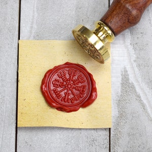 Sello de brújula vikinga nórdica // Sello de latón Vegvisir Wayfinder para sellos de lacre