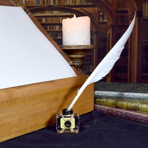Renaissance Writing Set with Calligraphy Parchment Paper, Feather Quill, and Ink image 6