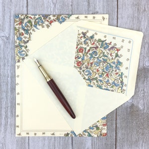 Medieval Flower Stationery Sheets and Envelopes Kartos Medicea Portfolio