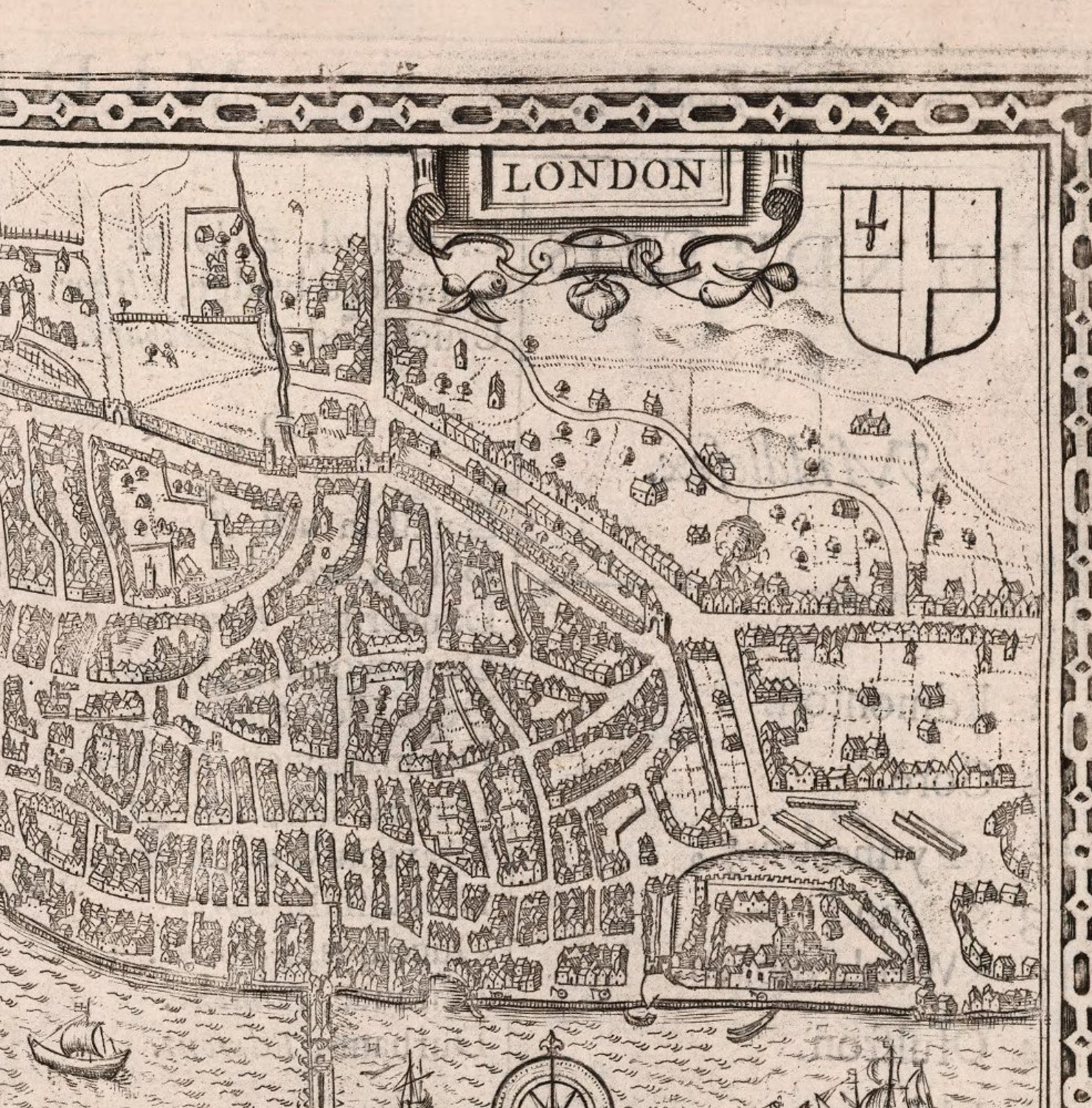 Antique Map Of London England 17th Century Fine Art Reproduction 