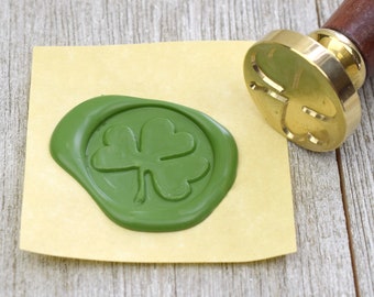 Irish Shamrock Wax Seal Stamp // Leaf Clover Stamp for Craft Projects