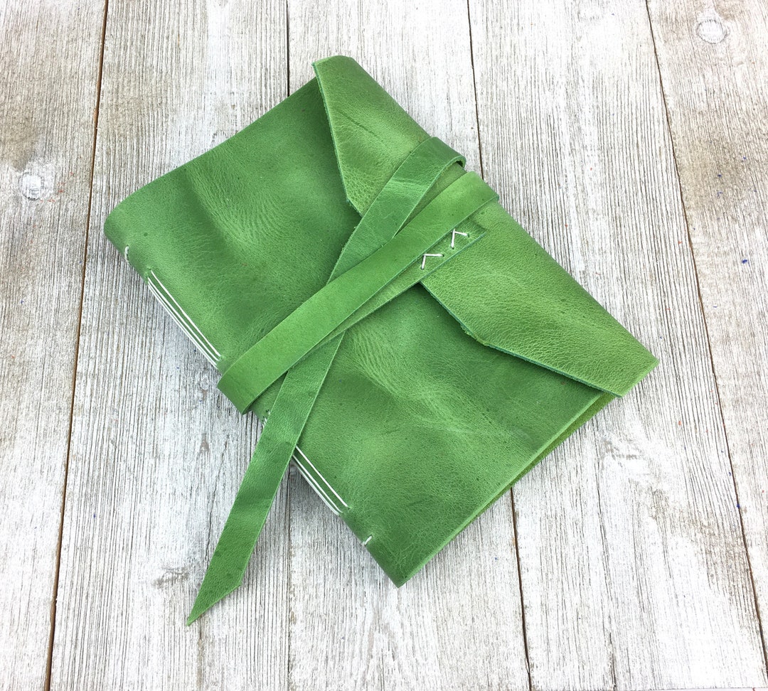 Personalized Green Leather Journal Notebook Monogram - Etsy