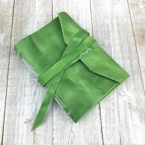 Personalized Green Leather Journal Notebook Monogram