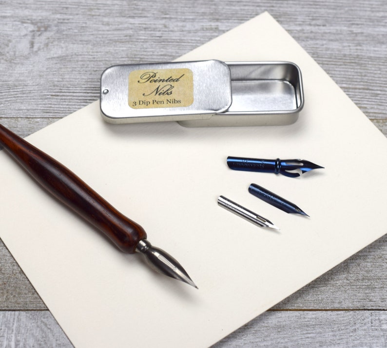 Pointed Calligraphy Nibs for Dip Pens and Holders Set of 3 Etsy
