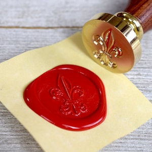 Selo de cera de flor de lis francesa // Selo de latão de escoteiro para projetos de artesanato