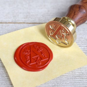 Lakzegelstempel alfabetletter // Messingsstempel eerste monogram Romeinse hoofdstad