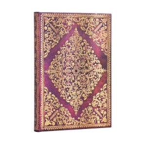 Purple Hardback Journal Vintage Style, Blank Pages, 7x5, Elastic Strap, Paperblanks Viola Midi