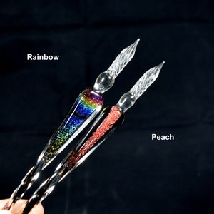 Murano Glass Dip Pen Set with Inkwell and Pen Rest One Pen, Choice of Colors image 3