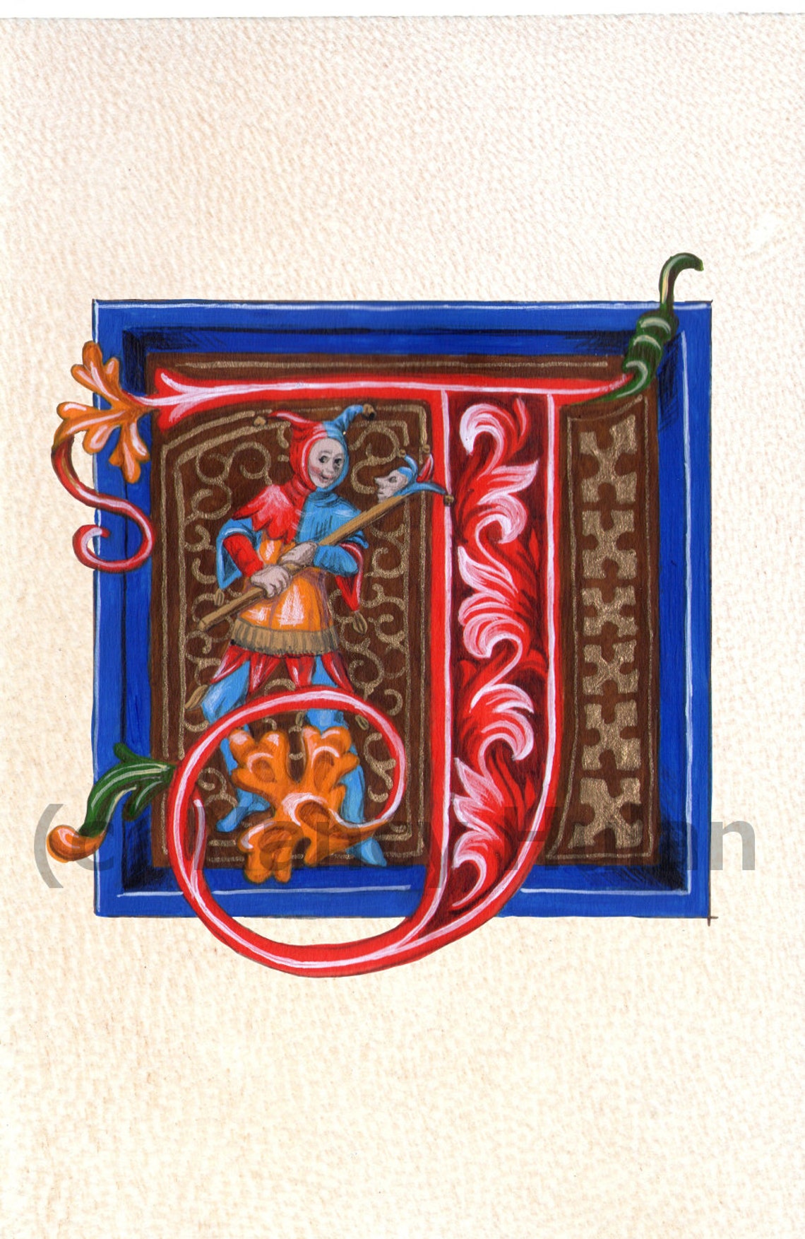 Alphabet Letter J Medieval Illuminated Letter J Painted | Etsy