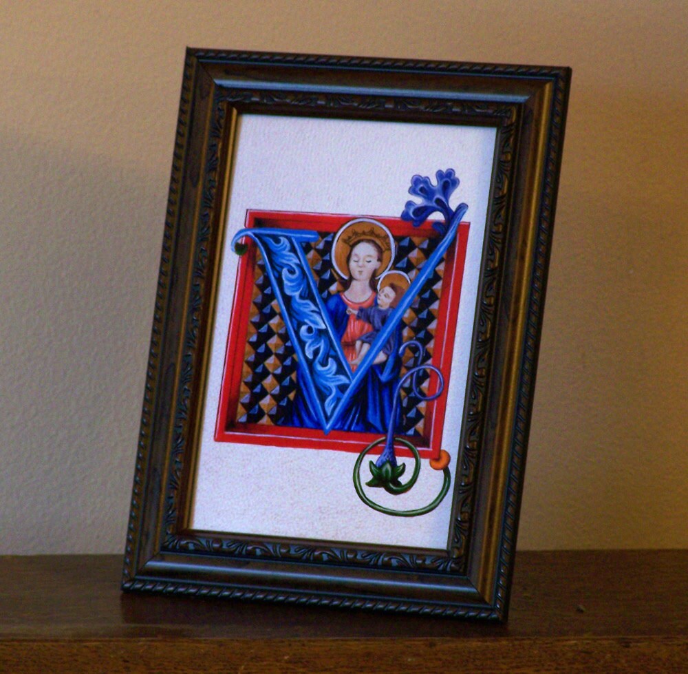 Medieval Illuminated Letter V Alphabet Letter V Medieval - Etsy