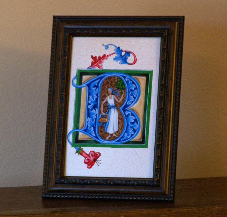 Medieval Illuminated Letter B Alphabet Letter B Painted - Etsy
