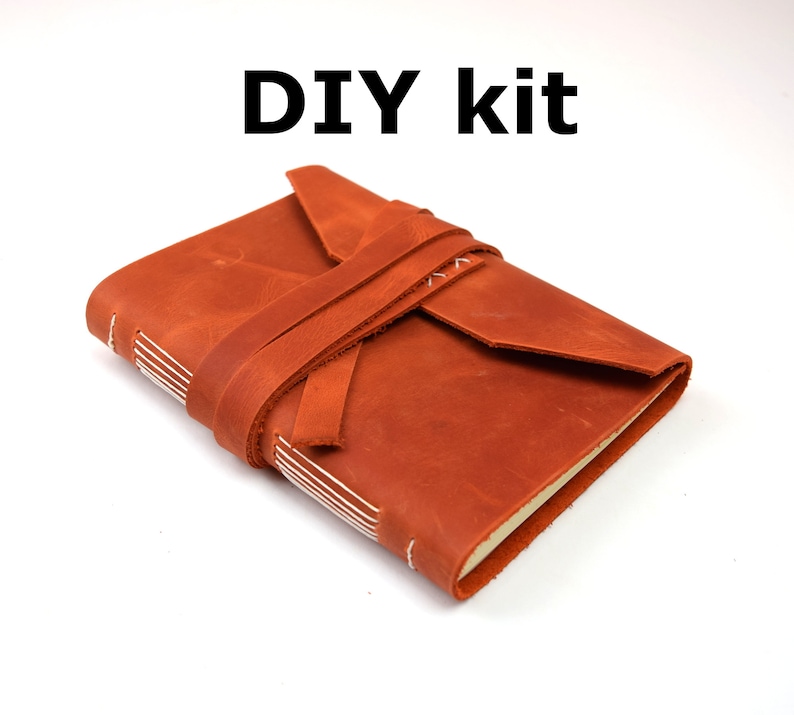 Leather Journal DIY Craft Kit // Book Binding Kit Long Stitch with Tools image 2