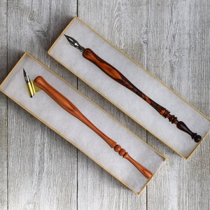 Deluxe Calligraphy Set with Dip Pens, Nibs, Ink, Paper, Instructions in Wood Gift Box // Gift for Writers image 4