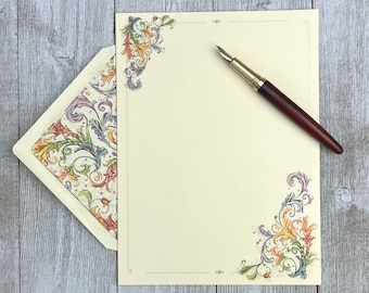 Colorful Leaf Stationery Sheets and Envelopes Kartos Allegro Portfolio