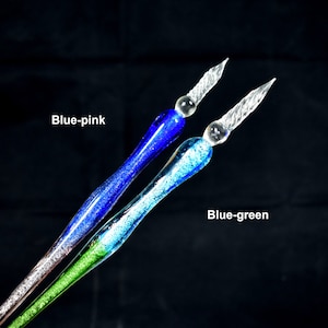 Murano Glass Dip Pen Set with Inkwell and Pen Rest One Pen, Choice of Colors image 5