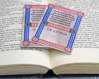 Mittelalterliche Bücher-Fluch-Plaketten: Kalligraphie-Kunststicker (24er Set)